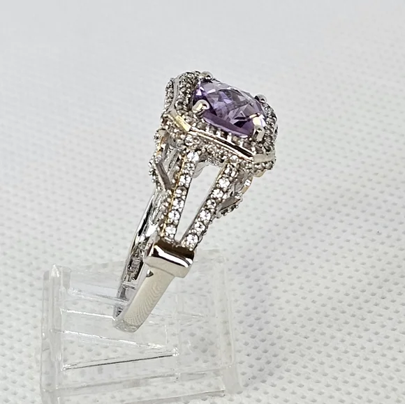 Genuine Carol Brodie Rarities Amethyst & Rubies Sterling Silver Ring Size 9! - Picture 14 of 16